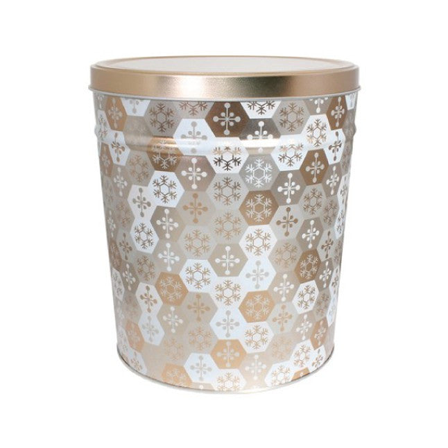 Shining Snowflake Popcorn Tin - 3.5 Gallon