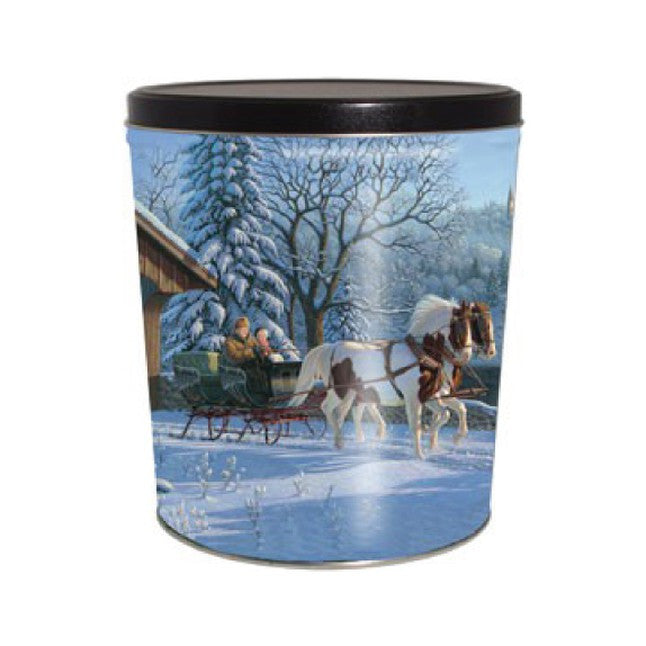 Winter Sleigh Ride Popcorn Tin - 3.5 Gallon