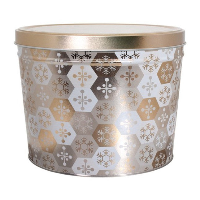 Shining Snowflake Popcorn Tin - 2 Gallon