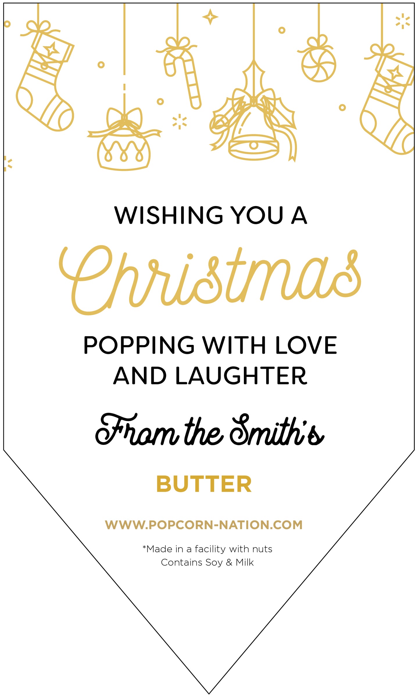 Wishing You A Christmas Personalized Label