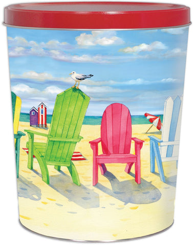 Beach Chairs Popcorn Tin - 3.5 Gallon