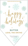 4. Happy Holidays Snowflakes Personalized Label