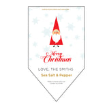 8. Merry Christmas Santa & Snow Personalized Label