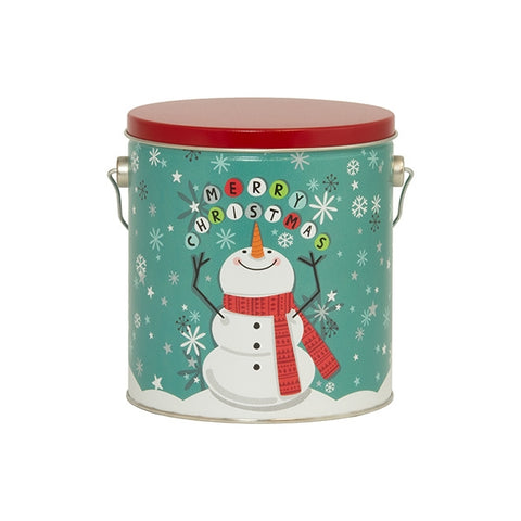 Merry Christmas Snowman Tin - 1 Gallon