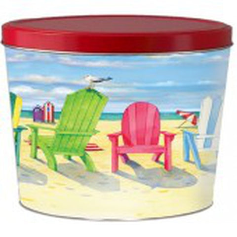 Beach Chairs Popcorn Tin - 2 Gallon