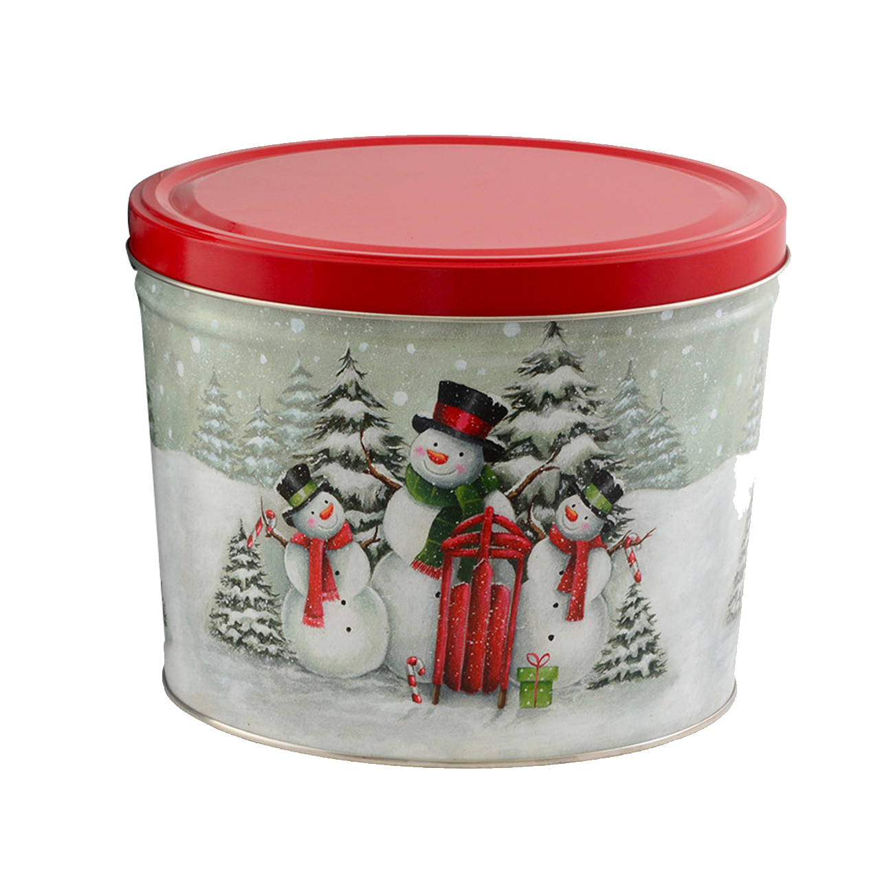 Snow Family Popcorn Tin - 2 Gallon