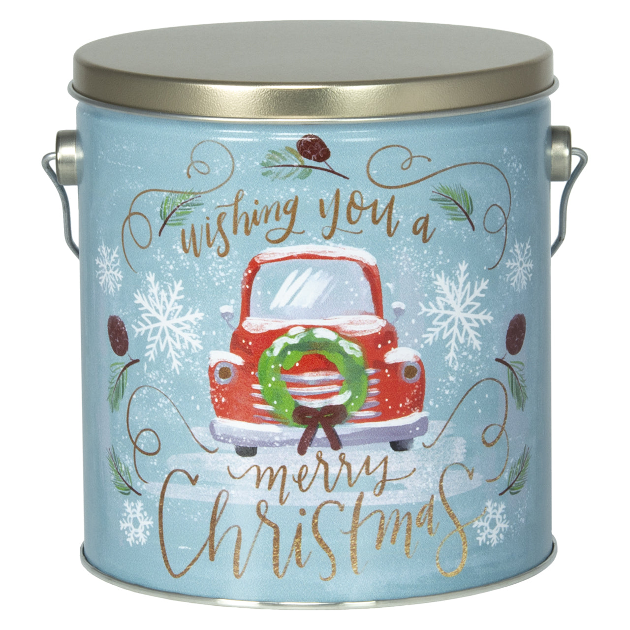 Vintage Christmas Winter Tin - 1 Gallon